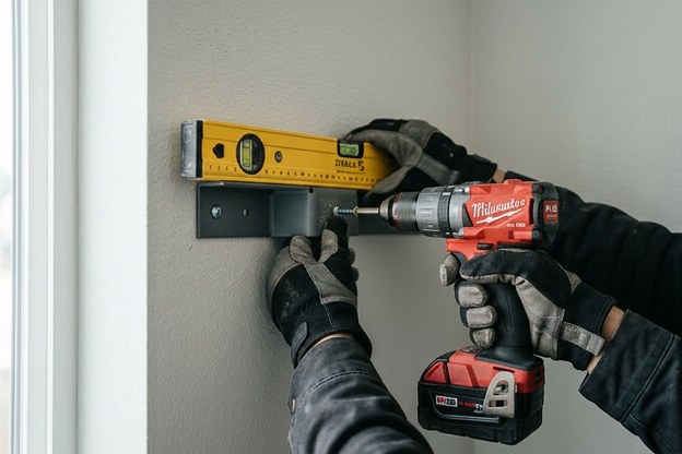 Drilling a wall bracket